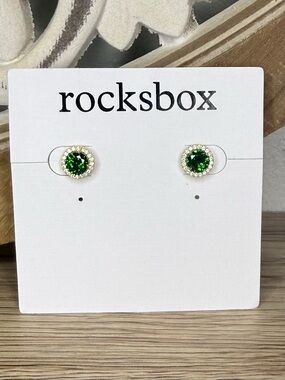 Rocksbox Perry Street Kate stud earrings in emerald